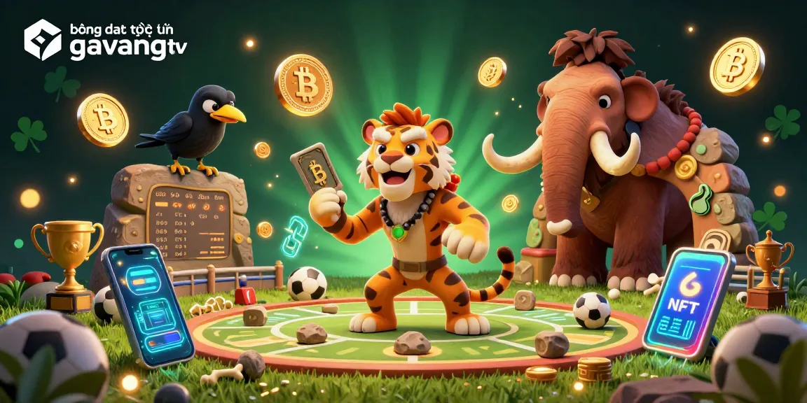 Engage with bóng đá trực tuyến gavangtv in a vibrant prehistoric betting scene filled with dynamic sports elements.