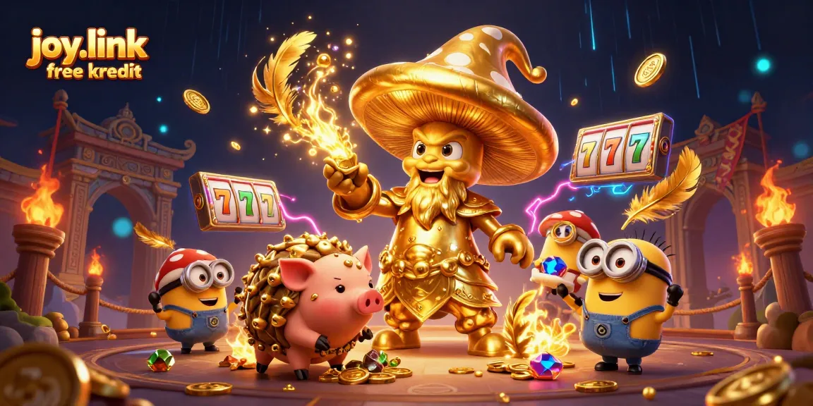 Experience joy.link free kredit with a vibrant 3D casino scene featuring magical elements and immersive gaming.