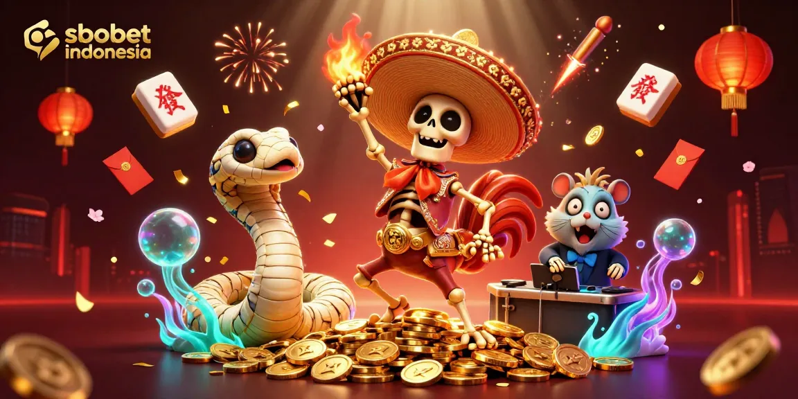 Engage in winning strategies with sbobet indonesia's vibrant 3D illustration featuring dynamic gaming elements.