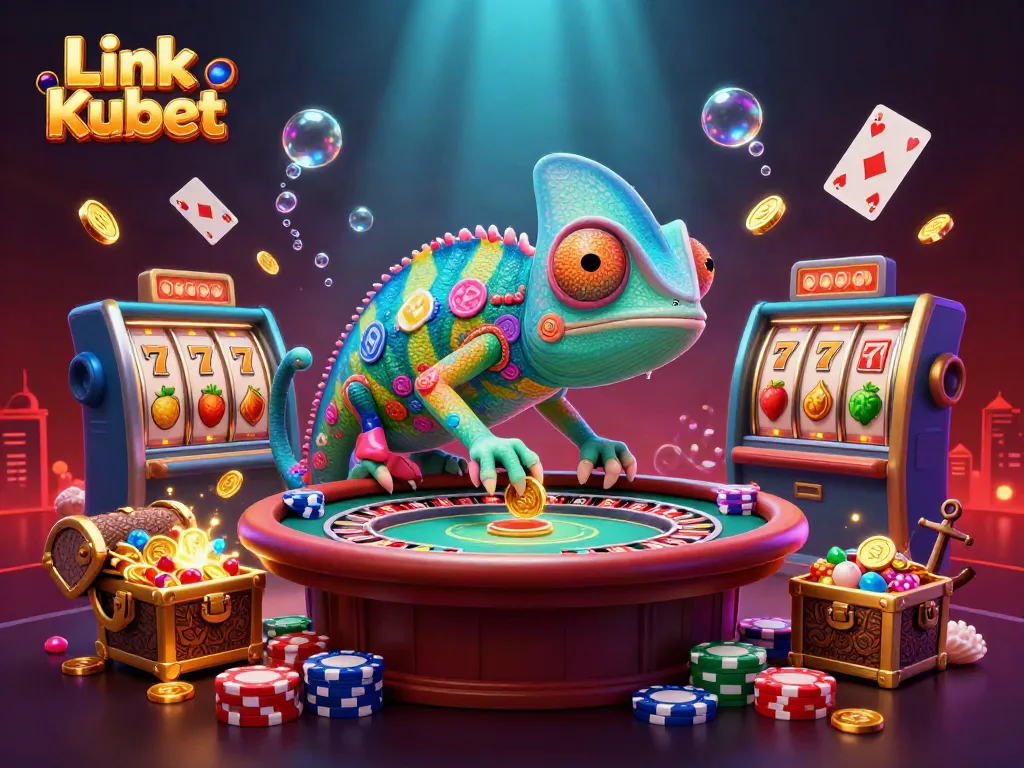 Engage with the Link Kubet casino through captivating visuals of games and vibrant casino elements.