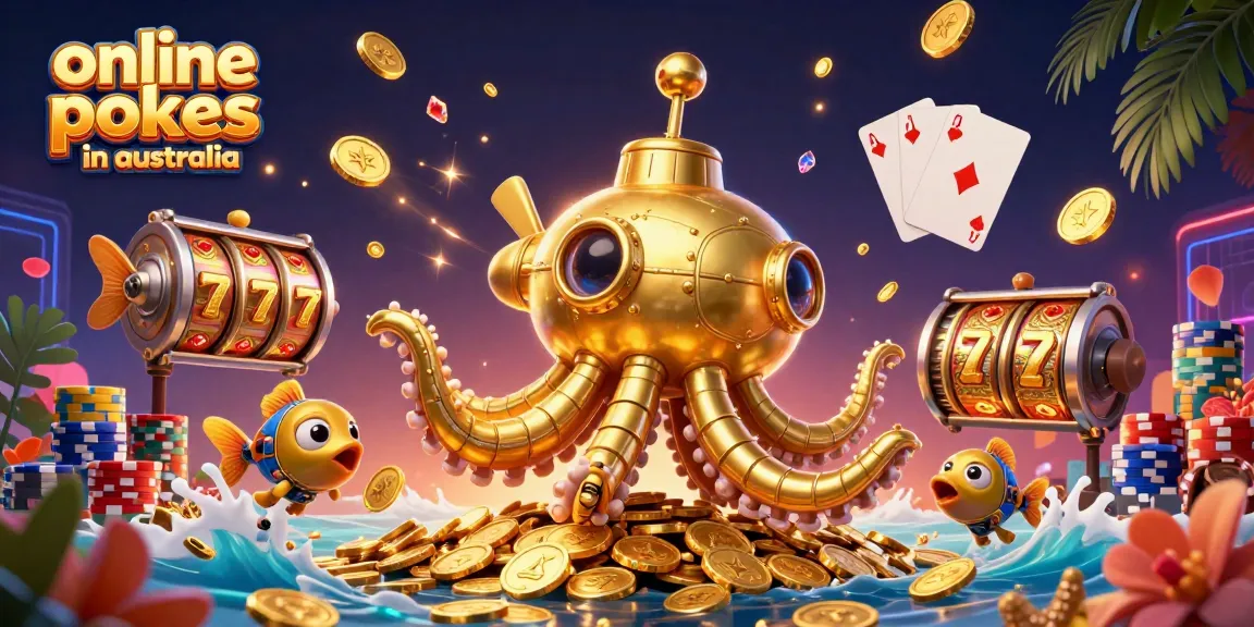 Experience the thrill of online pokies in Australia with vibrant 3D casino characters and elements.