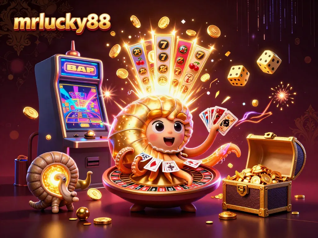 Experience excitement at mrlucky88 with vibrant 3D casino game elements and characters in action.